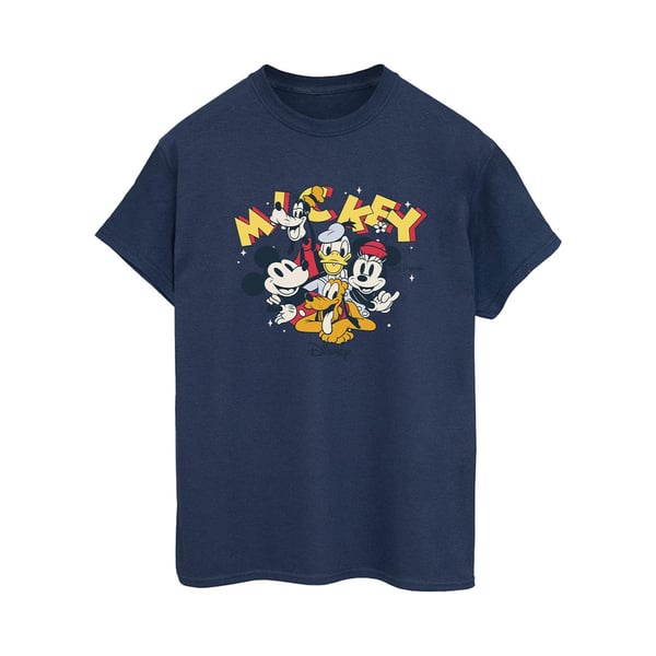 Disney Womens/Ladies Mickey Mouse Group Cotton Boyfriend T-Shirt