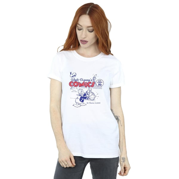 Disney Womens/Ladies Donald Duck Comics Cotton Boyfriend T-Shirt