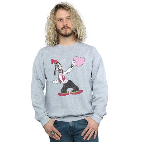 Disney Mens Goofy Love Heart Sweatshirt