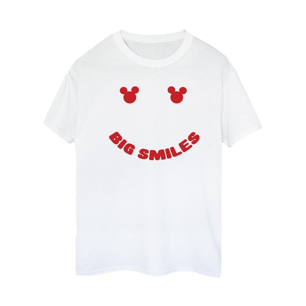 Disney Womens/Ladies Mickey Mouse Big Smile Cotton Boyfriend T-Shirt