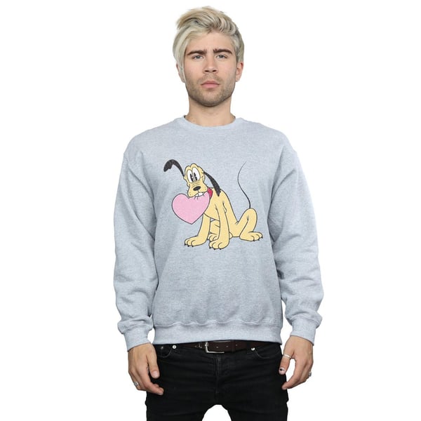 Disney Mens Pluto Love Heart Sweatshirt