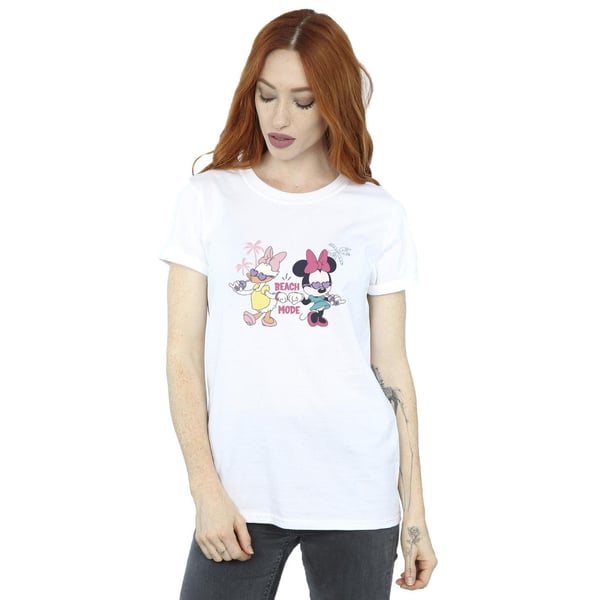 Disney Womens/Ladies Minnie Daisy Beach Mode Cotton Boyfriend T-Shirt
