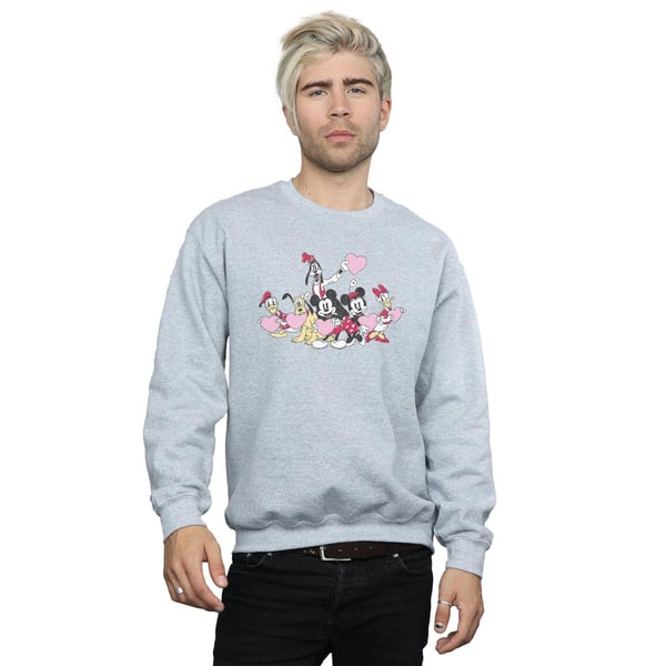 Disney Mens Mickey Mouse Love Friends Sweatshirt