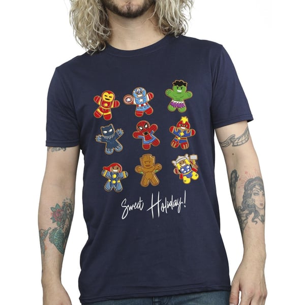 Marvel Mens Gingerbread Avengers T-Shirt