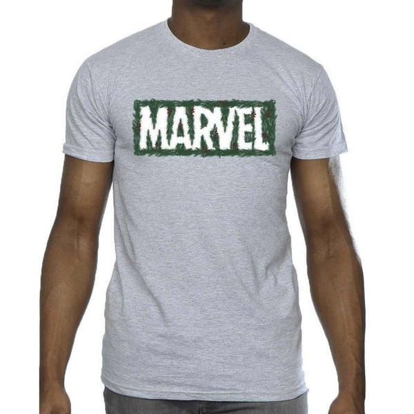 Marvel Mens Holly Logo T-Shirt