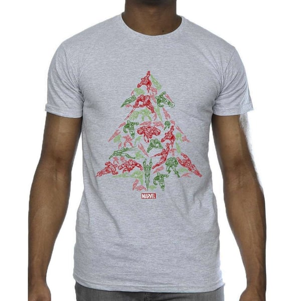 Marvel Mens Avengers Christmas Tree T-Shirt