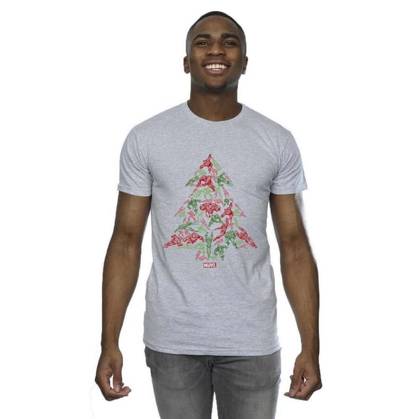Marvel Mens Avengers Christmas Tree T-Shirt