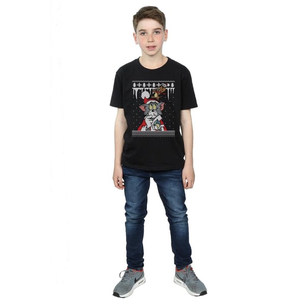 Tom And Jerry Boys Christmas Fair Isle T-Shirt