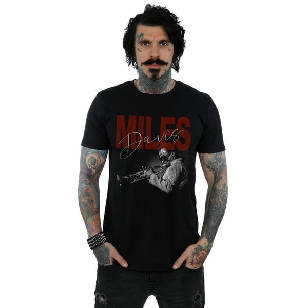 Miles Davis Mens Distressed Photo T-Shirt