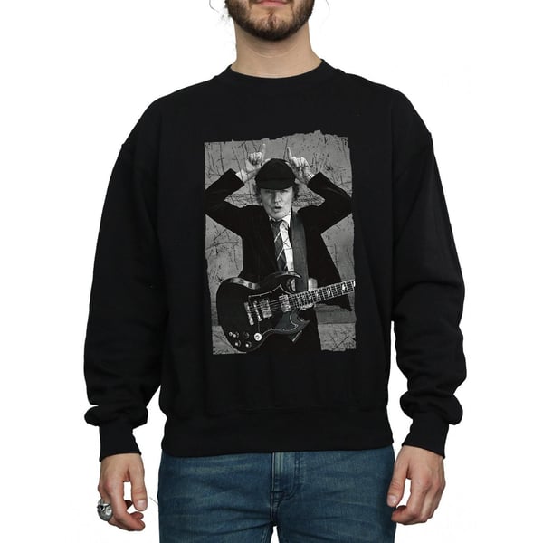 AC/DC Mens Angus Young Distressed Photo Sweatshirt