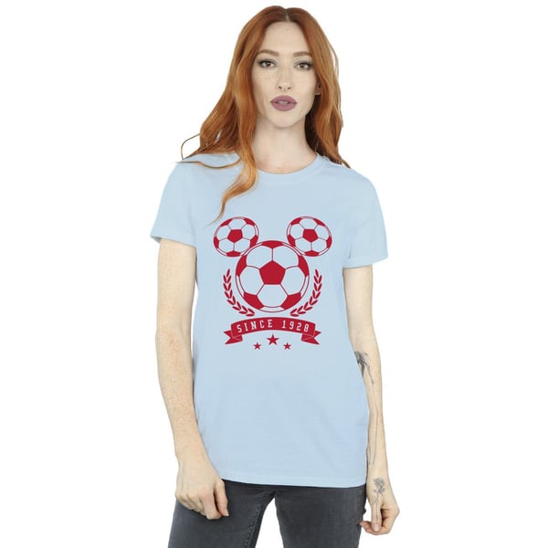 Disney Womens/Ladies Mickey Football Head Cotton Boyfriend T-Shirt