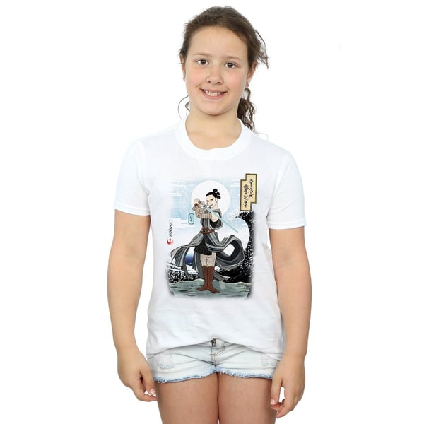 Star Wars Girls The Last Jedi Japanese Rey Cotton T-Shirt
