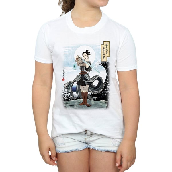 Star Wars Girls The Last Jedi Japanese Rey Cotton T-Shirt
