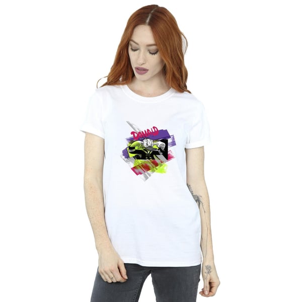 Disney Womens/Ladies Donald Duck Ear Plug Bright Cotton Boyfriend T-Shirt