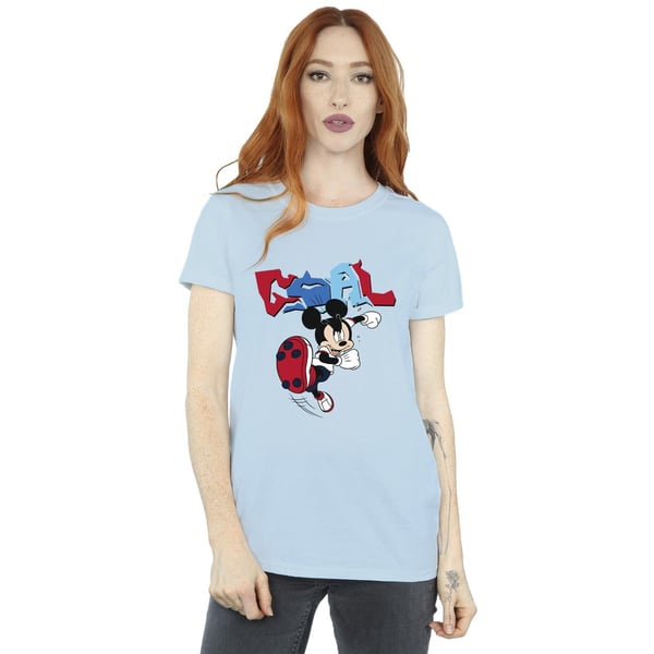 Disney Womens/Ladies Mickey Mouse Goal Striker Pose Cotton Boyfriend T-Shirt