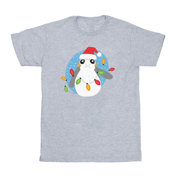 Star Wars Girls The Last Jedi Porg Christmas Lights Cotton T-Shirt