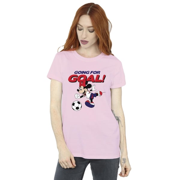 Disney Womens/Ladies Minnie Mouse Going For Goal Cotton Boyfriend T-Shirt