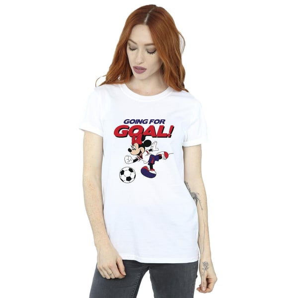 Disney Womens/Ladies Minnie Mouse Going For Goal Cotton Boyfriend T-Shirt