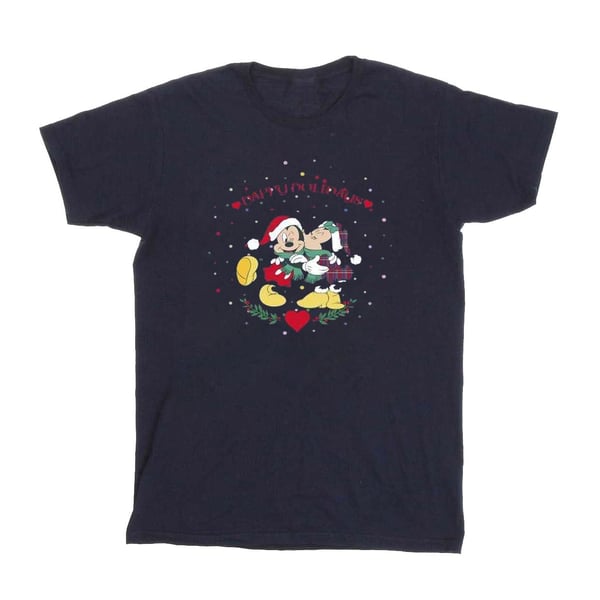 Disney Womens/Ladies Mickey Mouse Mickey Minnie Christmas Cotton Boyfriend T-Shirt