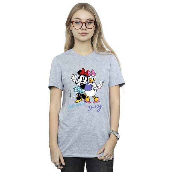 Disney Womens/Ladies Minnie Mouse And Daisy Cotton Boyfriend T-Shirt