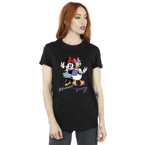 Disney Womens/Ladies Minnie Mouse And Daisy Cotton Boyfriend T-Shirt
