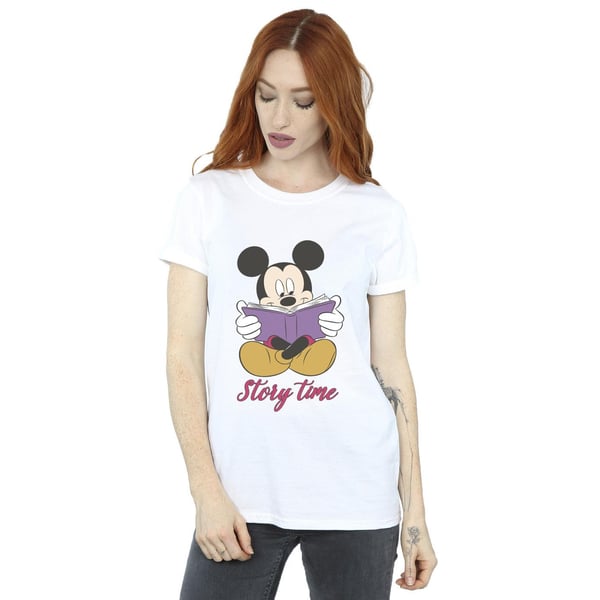 Disney Womens/Ladies Mickey Mouse Story Time Cotton Boyfriend T-Shirt