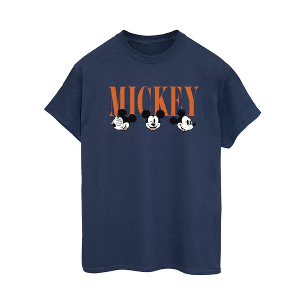 Disney Womens/Ladies Mickey Mouse Faces Cotton Boyfriend T-Shirt