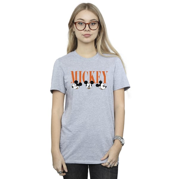 Disney Womens/Ladies Mickey Mouse Faces Cotton Boyfriend T-Shirt