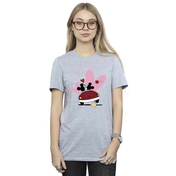 Disney Womens/Ladies Mickey Mouse Car Print Cotton Boyfriend T-Shirt