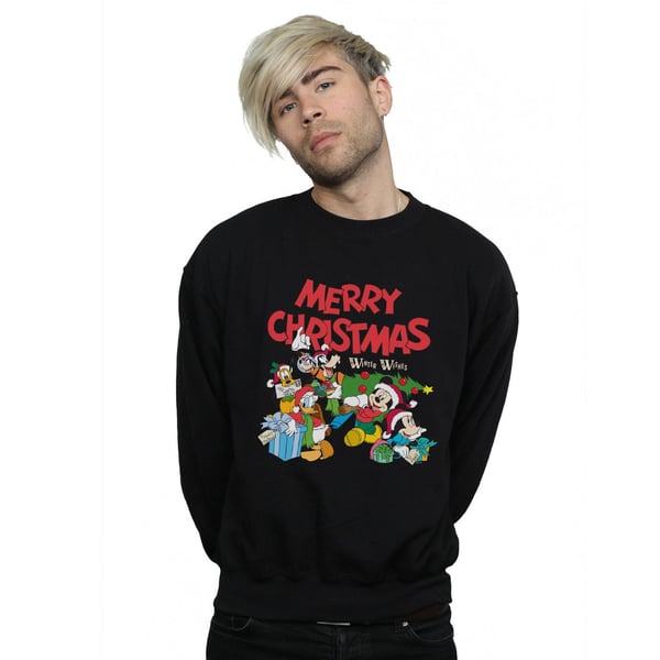 Disney Mens Mickey And Friends Winter Wishes Sweatshirt
