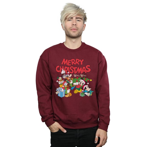 Disney Mens Mickey And Friends Winter Wishes Sweatshirt