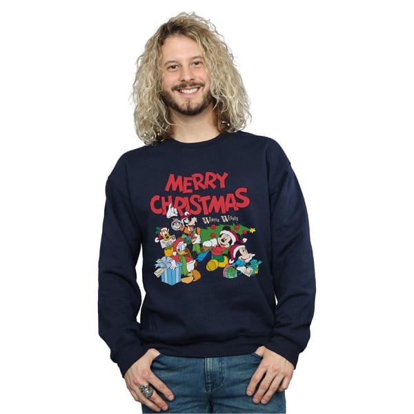 Disney Mens Mickey And Friends Winter Wishes Sweatshirt
