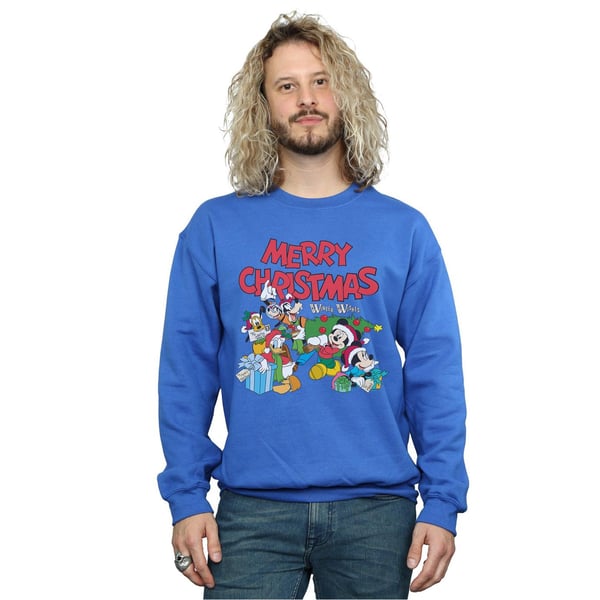 Disney Mens Mickey And Friends Winter Wishes Sweatshirt
