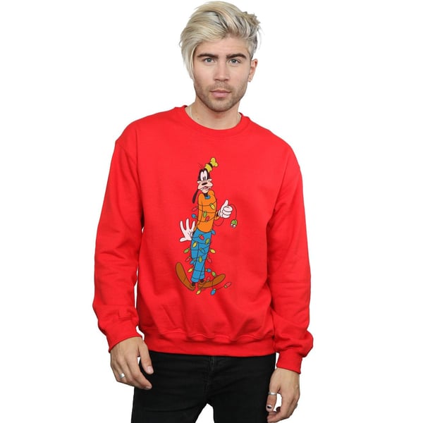 Disney Mens Goofy Christmas Lights Sweatshirt