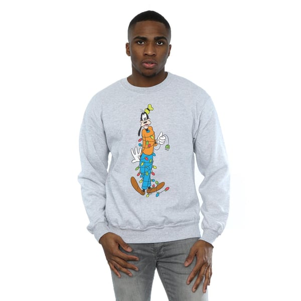 Disney Mens Goofy Christmas Lights Sweatshirt