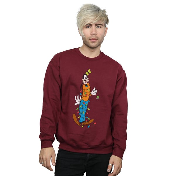 Disney Mens Goofy Christmas Lights Sweatshirt