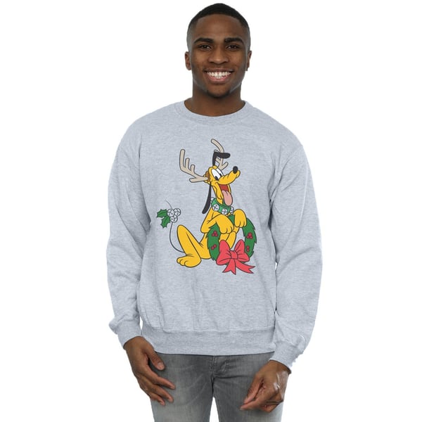 Disney Mens Pluto Christmas Reindeer Sweatshirt