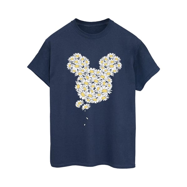 Disney Dam/Dam Mickey Mouse Kamomill Huvud Bomull Boyfriend T-shirt