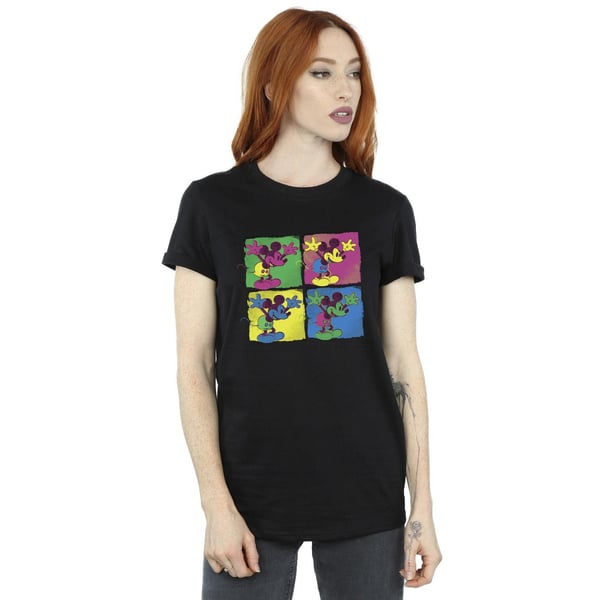 Disney Womens/Ladies Mickey Mouse Pop Art Cotton Boyfriend T-Shirt