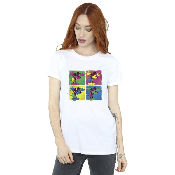 Disney Womens/Ladies Mickey Mouse Pop Art Cotton Boyfriend T-Shirt