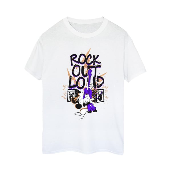Disney Womens/Ladies Mickey Mouse Rock Out Loud Cotton Boyfriend T-Shirt