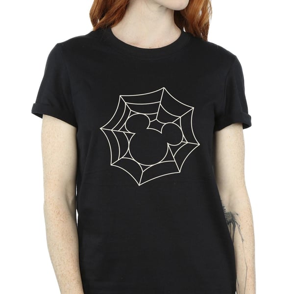Disney Womens/Ladies Mickey Mouse Spider Web Cotton Boyfriend T-Shirt