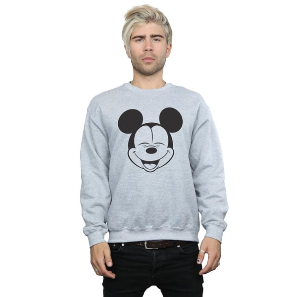 Disney Mens Mickey Mouse Closed Eyes Sweatshirt