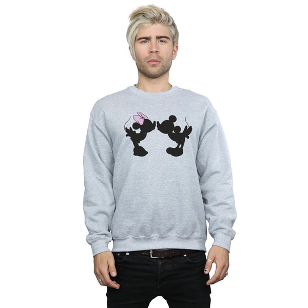 Disney Mens Mickey Minnie Kiss Silhouette Sweatshirt