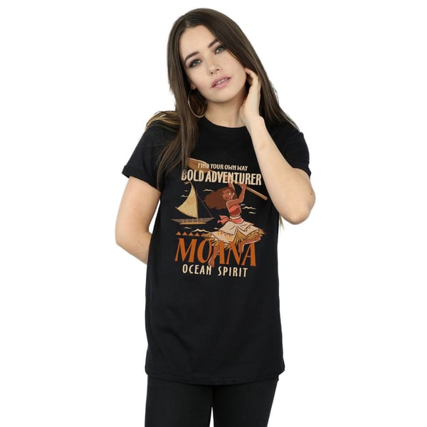 Disney Womens/Ladies Moana Find Your Own Way Cotton Boyfriend T-Shirt