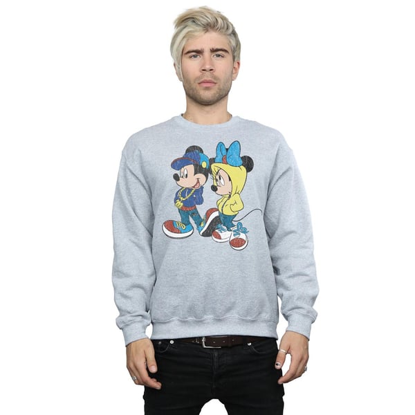 Disney Mens Mickey And Minnie Mouse Pose Sweatshirt