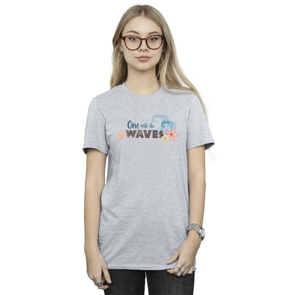 Disney Womens/Ladies Moana One With The Waves Cotton Boyfriend T-Shirt