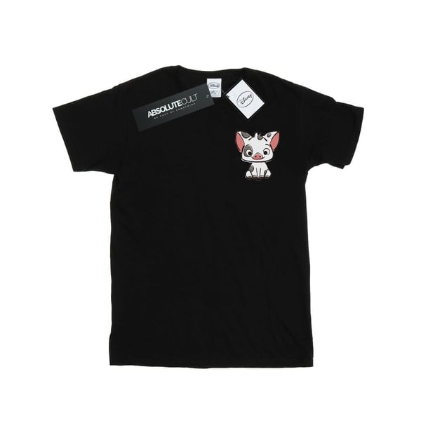 Disney Dam/Dam Moana Pua Grisen Brösttryck Bomull Boyfriend T-shirt