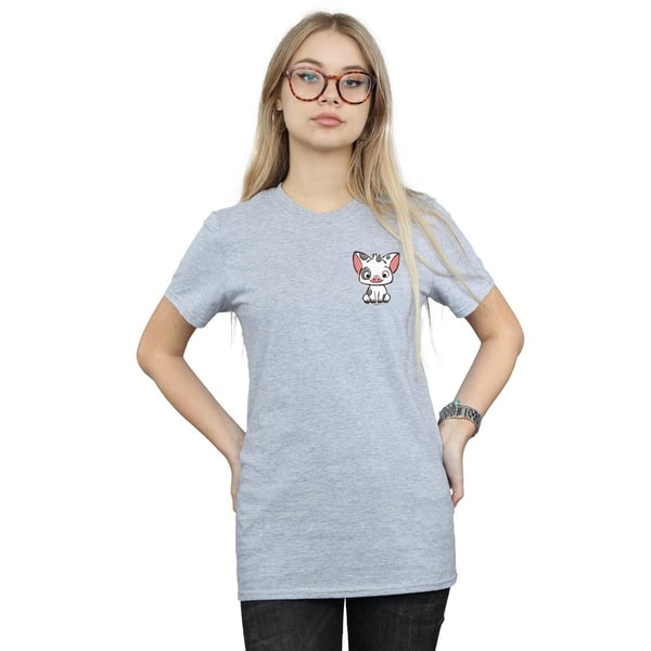 Disney Womens/Ladies Moana Pua The Pig Breast Print Cotton Boyfriend T-Shirt
