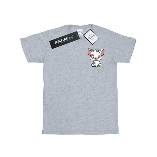 Disney Dam/Dam Moana Pua Grisen Brösttryck Bomull Boyfriend T-shirt